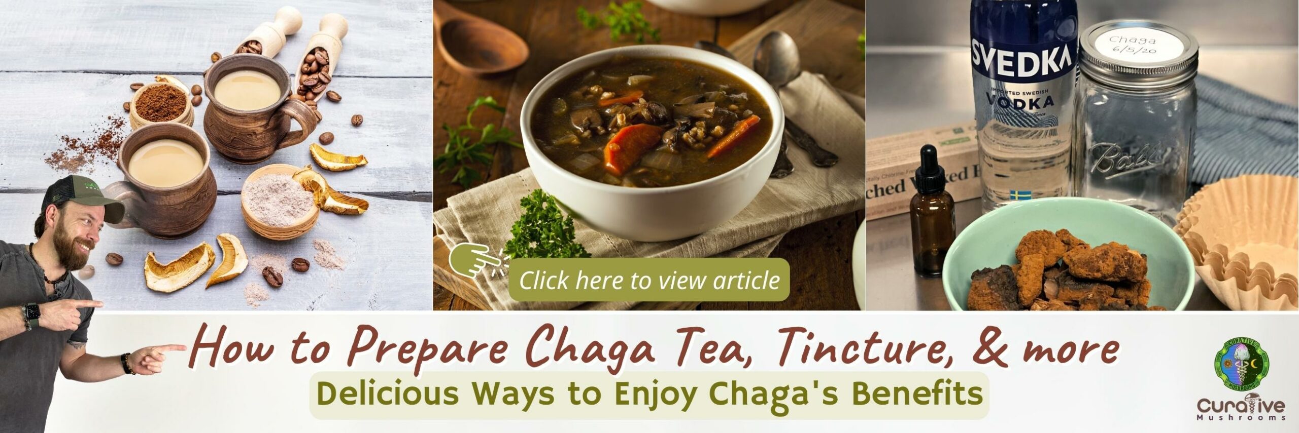 Delicious Ways to Enjoy Chaga's Benefits How to Prepare Chaga Tea, Tincture, and more - Delicious Ways to Enjoy Chaga's Benefits - Click here to view article