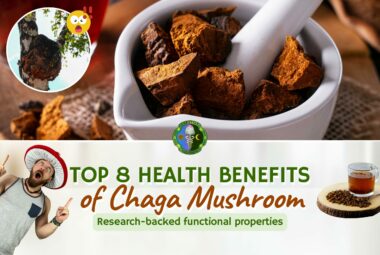 Top 8 Health Benefits Of Chaga Mushroom - Research-backed Medicinal Functional Benefits - Immune Boost, Anti-inflammatory, Antioxidant, Anticancer, Lower Cholesterol, Antiviral, Anxiety Depression