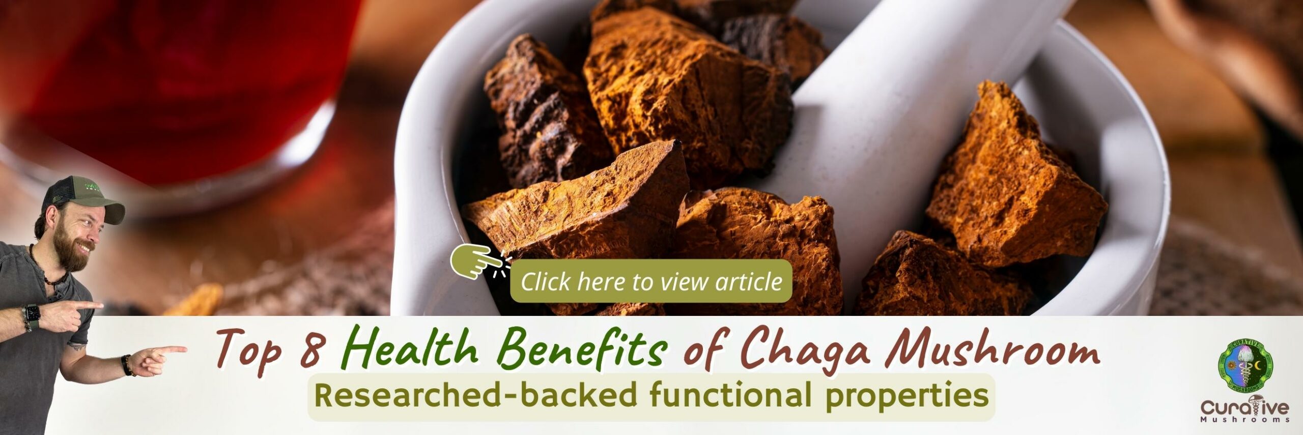 Top 8 Health Benefits of Chaga Mushroom - Researched-backed functional properties - click here to view