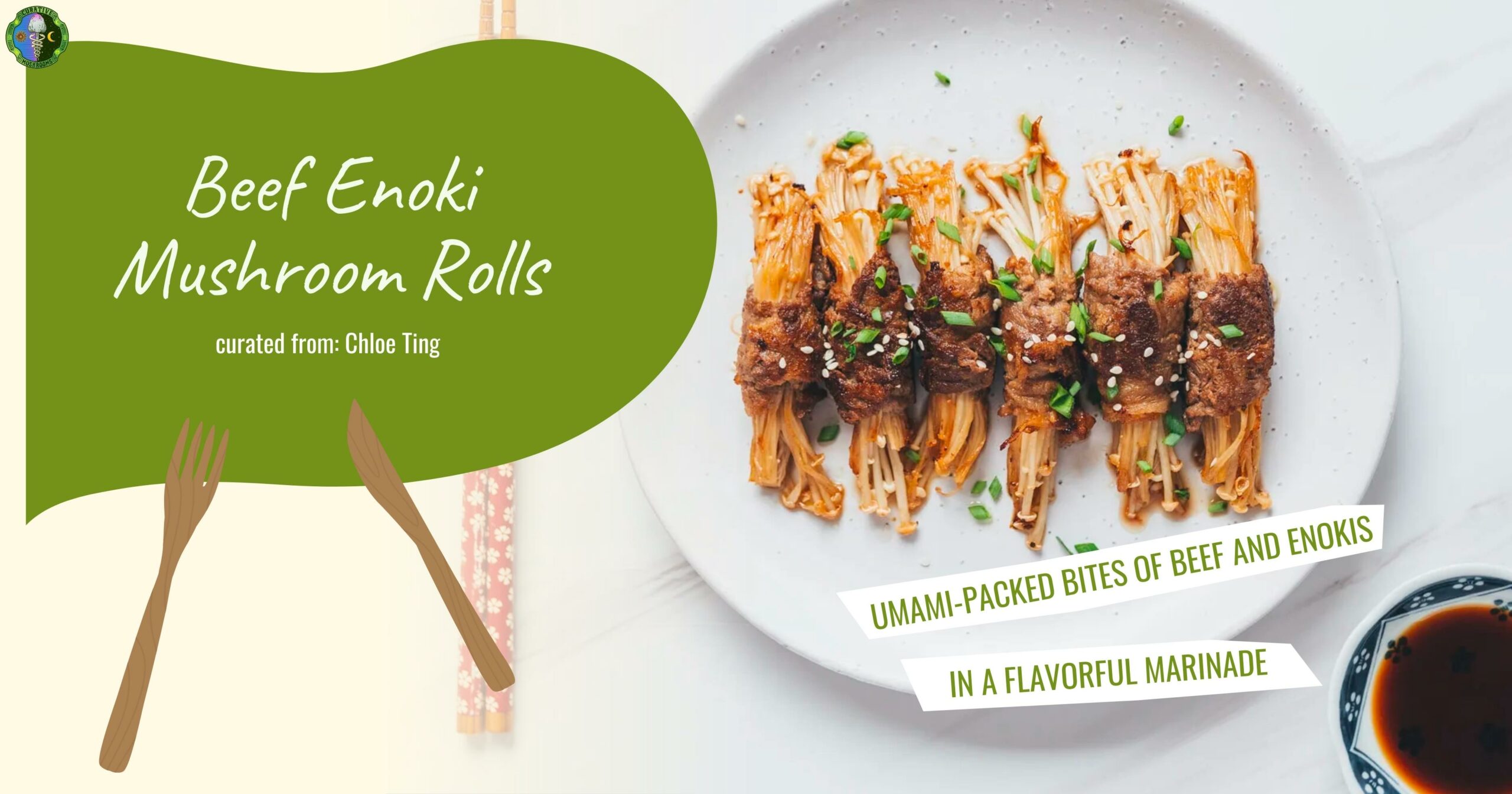 Beef Enoki Mushroom Rolls - Easy Delicious Recipe - inspired by Chloe Ting