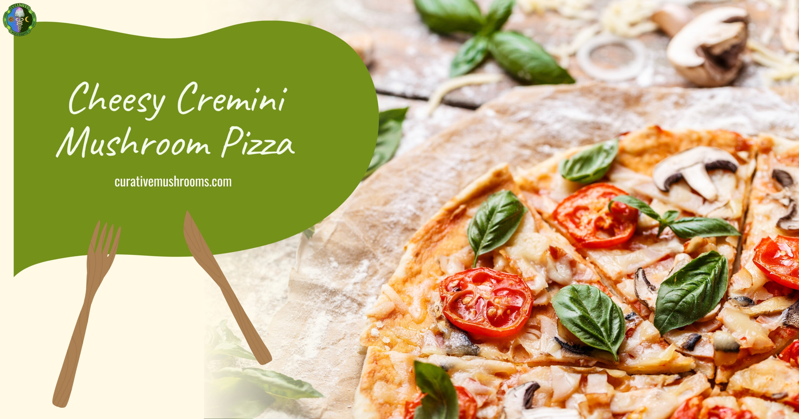 Easy and Delicious Cheesy Cremini Mushroom Pizza with Basil