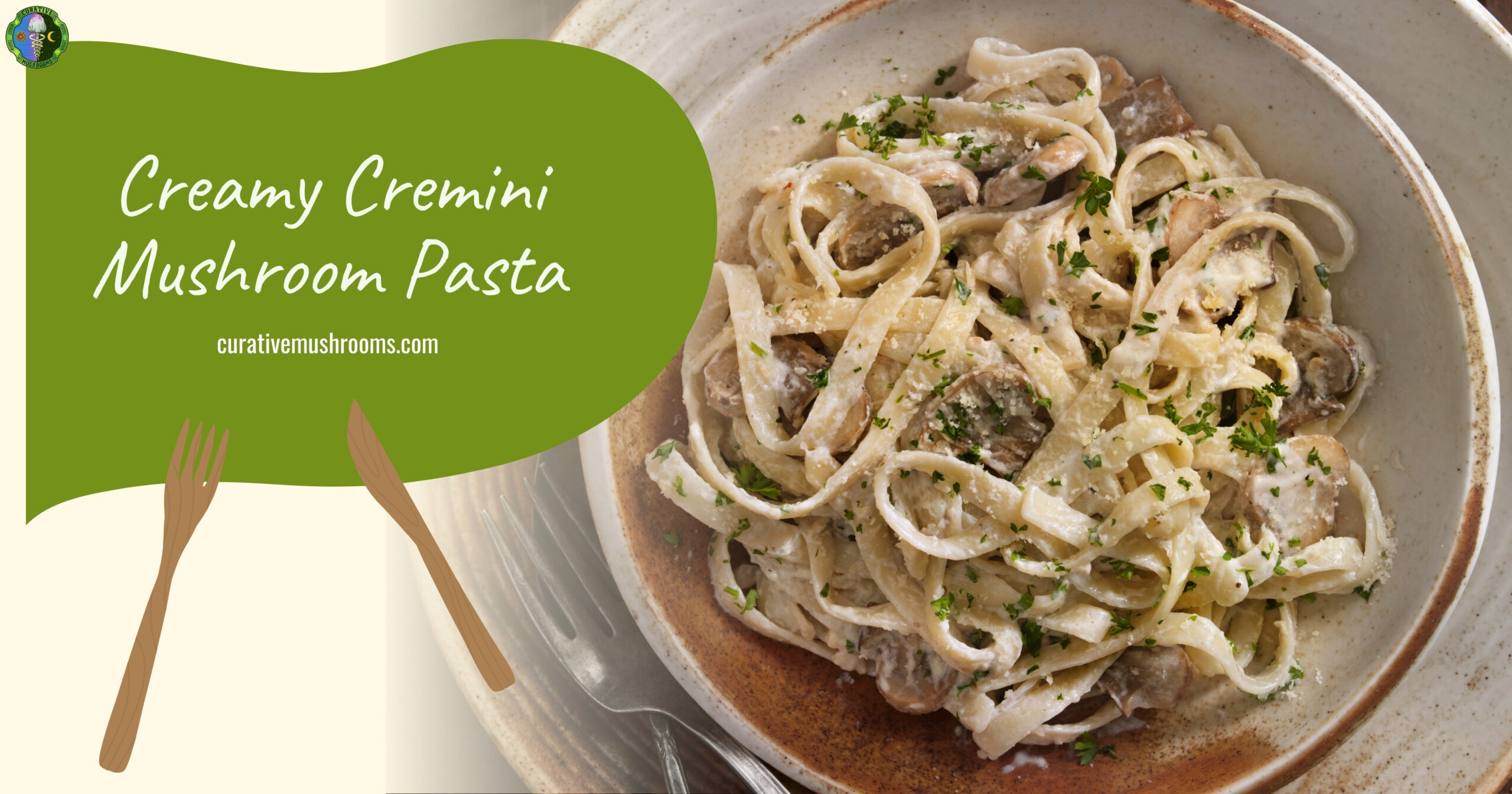 Easy and Delicious Creamy Cremini Mushroom Pasta linguine or fettuccine