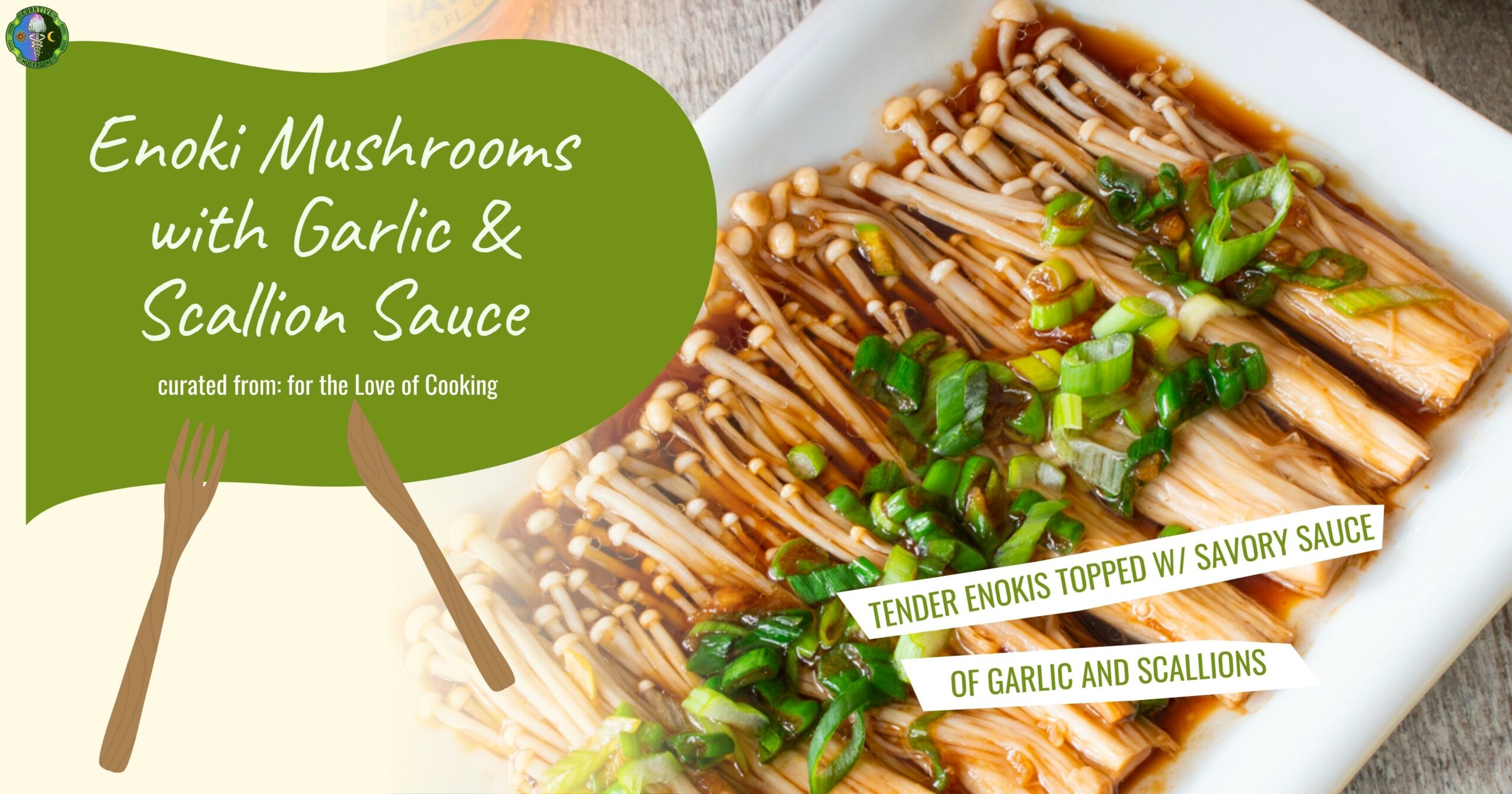 Enoki Mushrooms with Garlic and Scallion Sauce - Easy Delicious Recipe - inspired by for the Love of Cooking