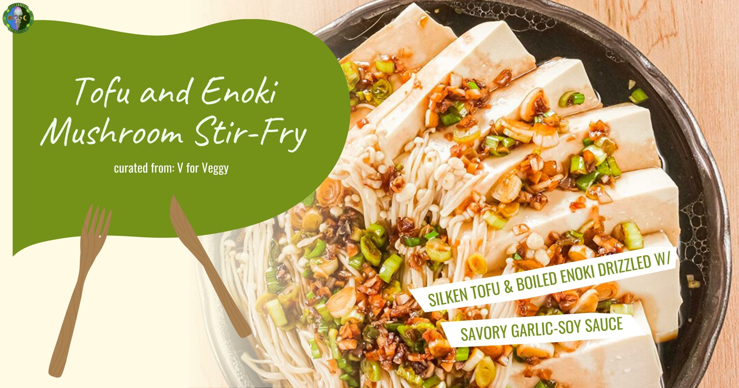 Tofu and Enoki Mushroom Stir-Fry Recipe - Easy Delicious Recipe - inspired by V for Veggy
