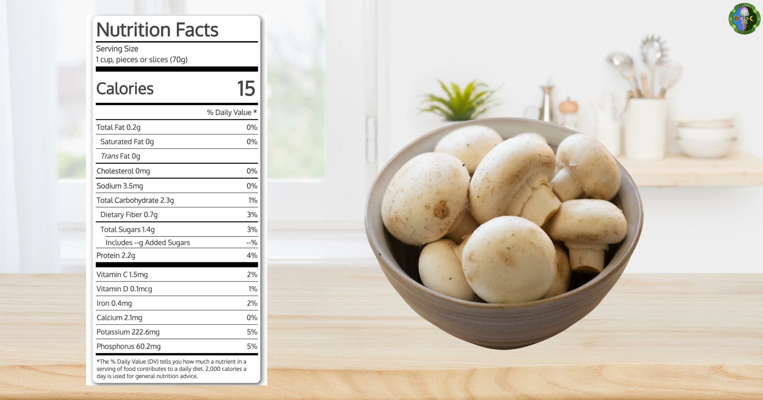 White Button Mushrooms Nutritional Facts - Vitamins, Minerals, Fiber